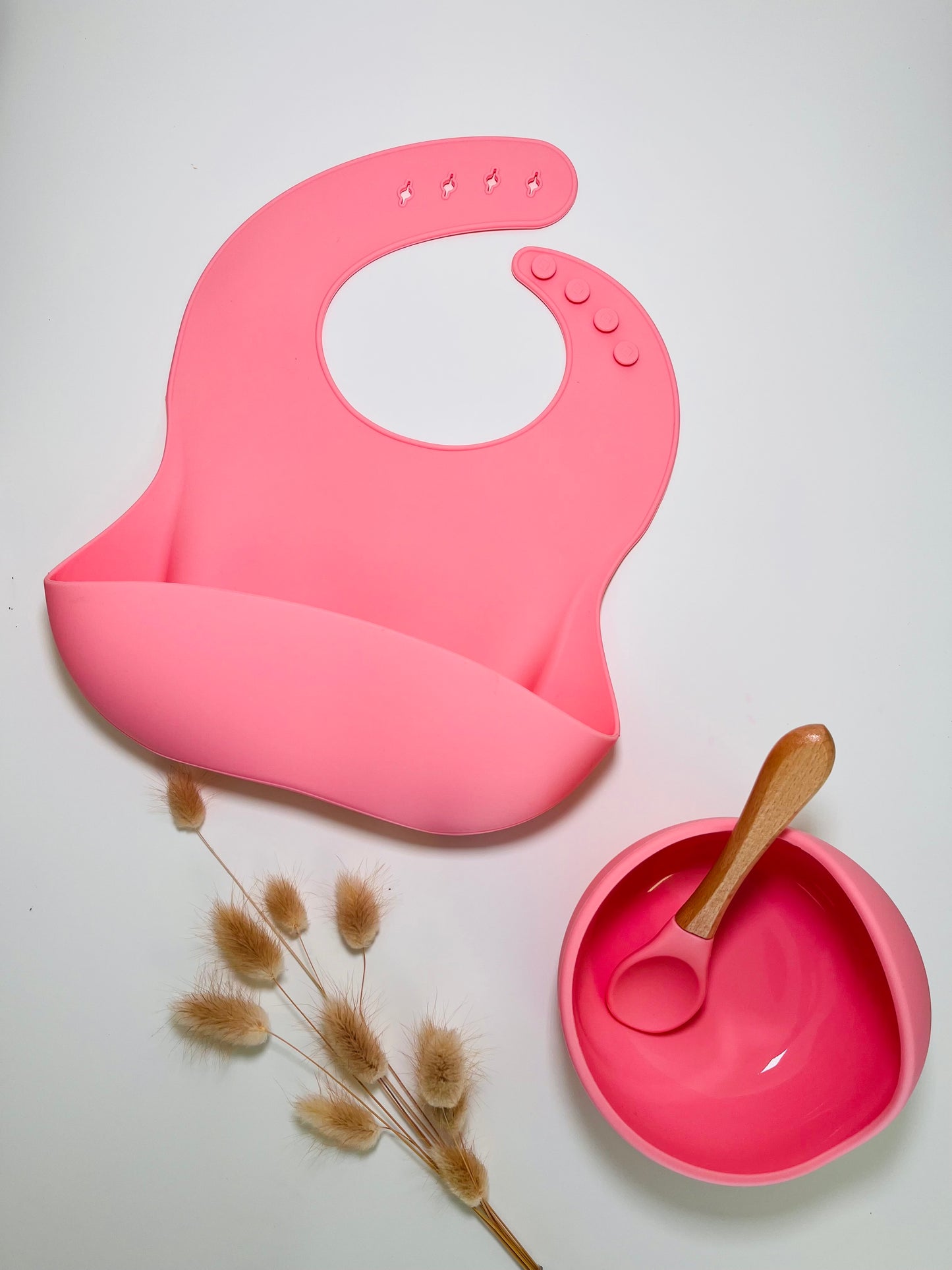 "HAPPY BABY CARE SET" - ORGANIC BABY SNUGGLE BUNNY SET & BPA FREE SILICONE FEEDING SET
