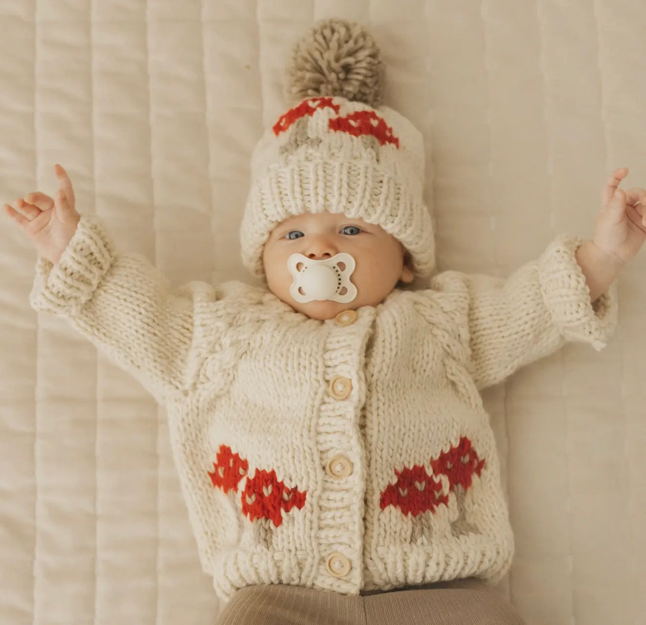 Mushroom Cardigan - Ethically Sourced & Eco- Friendly- By Huggalugs