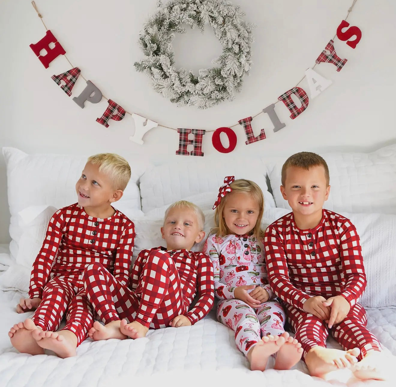 Kit Ornaments Two Piece Bamboo Christmas Pajamas -By Gigi & Max