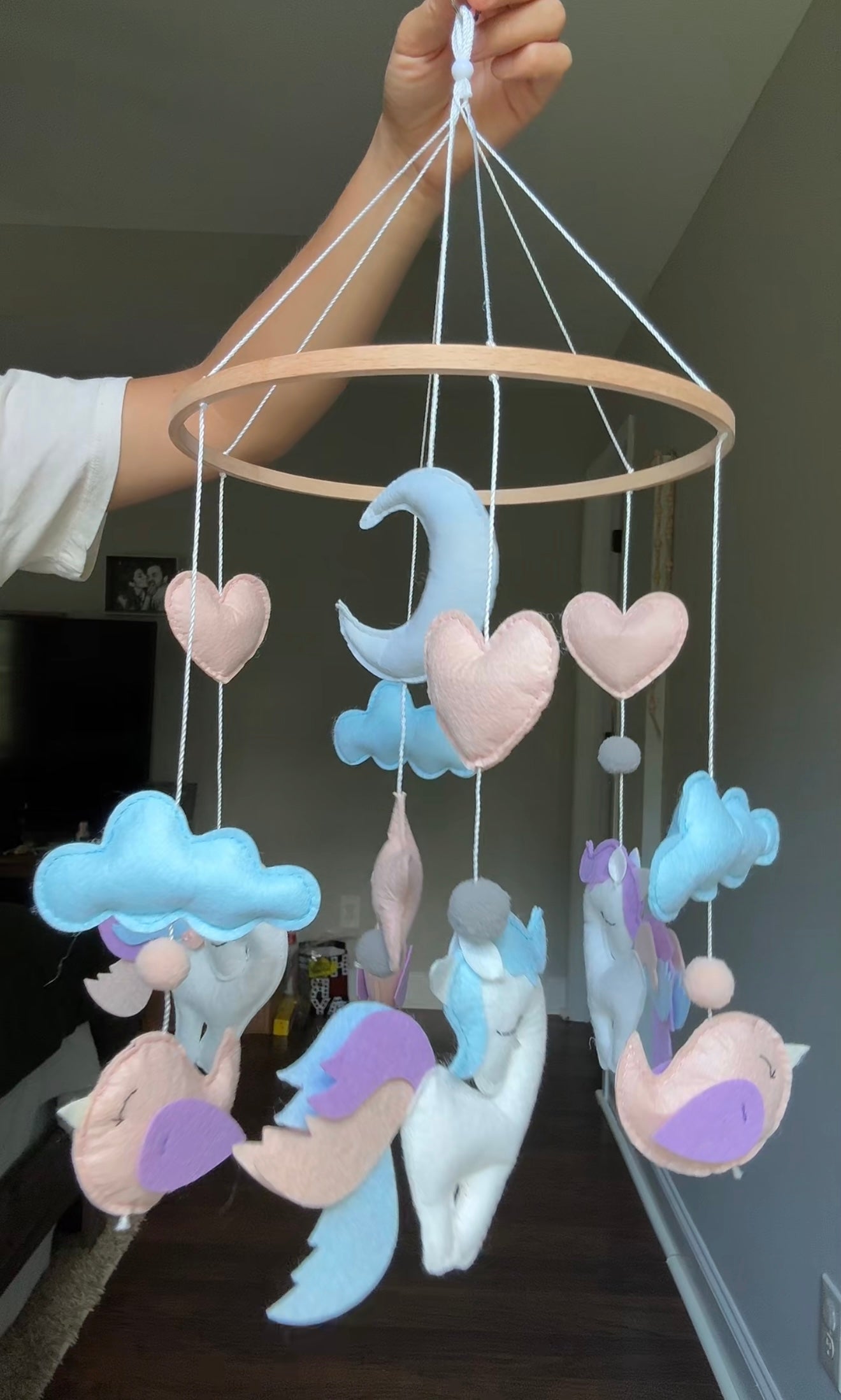 HAND CRAFTED FELT CRIB MOBILE