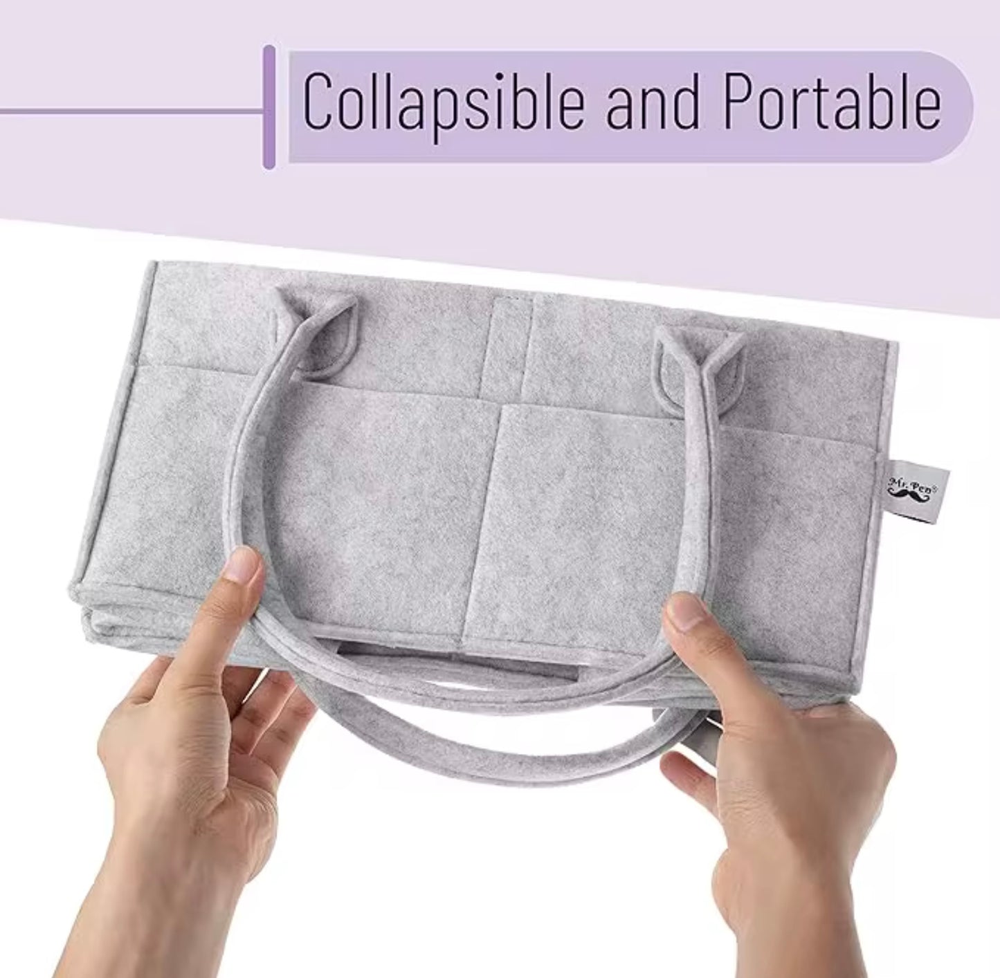 FOLDABLE BABY DIAPER CADDY ORGANIZER