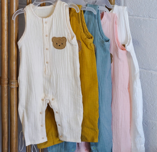 100% BREATHABLE COTTON SUMMER BABY ONESIE