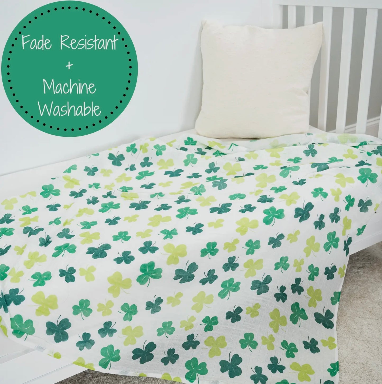 100% COTTON MUSLIN ST. PATRICK’S DAY THEMED BABY BLANKET