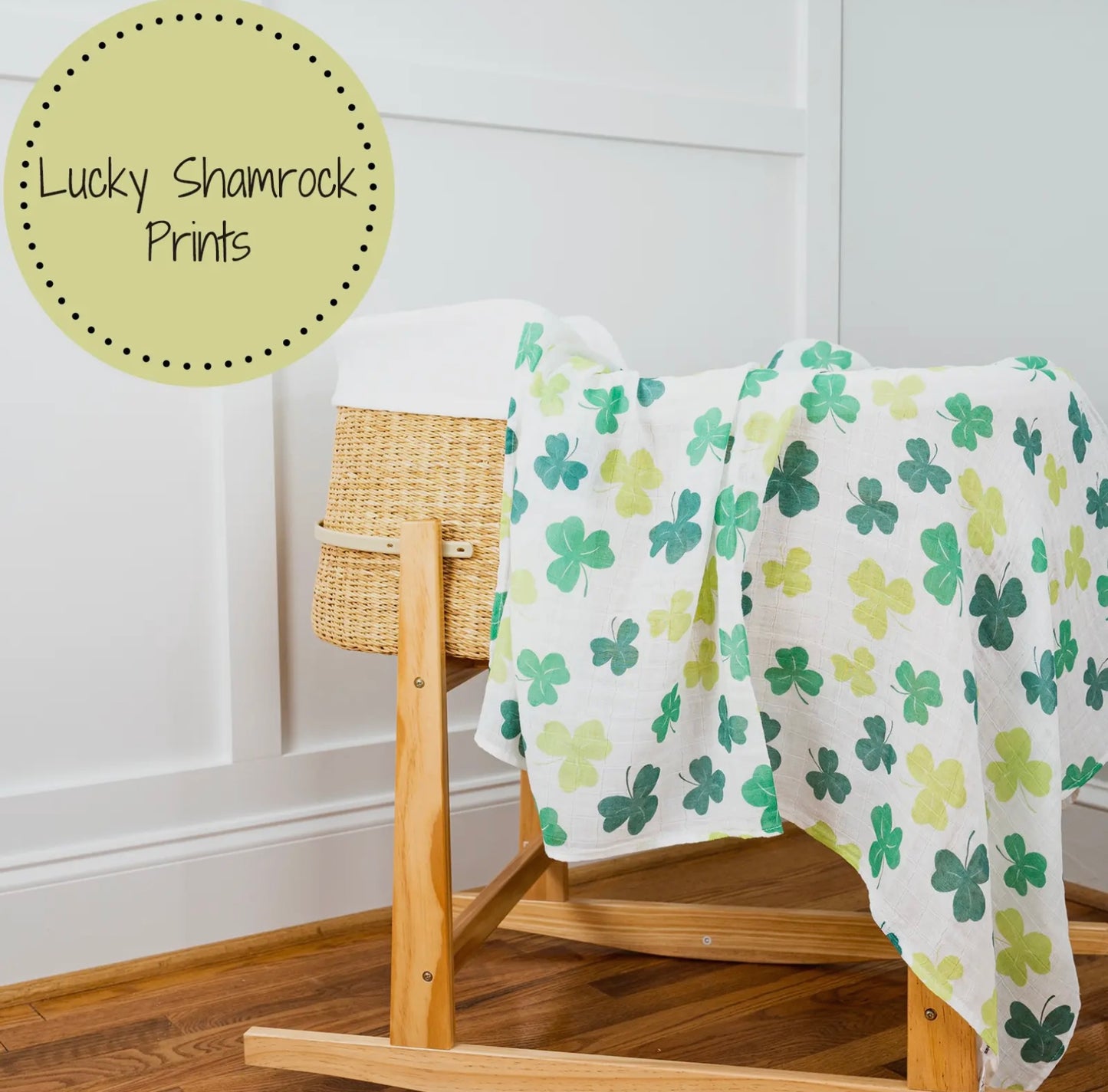 100% COTTON MUSLIN ST. PATRICK’S DAY THEMED BABY BLANKET