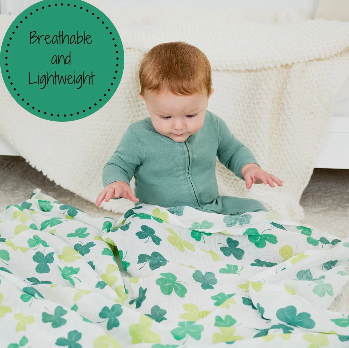 100% COTTON MUSLIN ST. PATRICK’S DAY THEMED BABY BLANKET