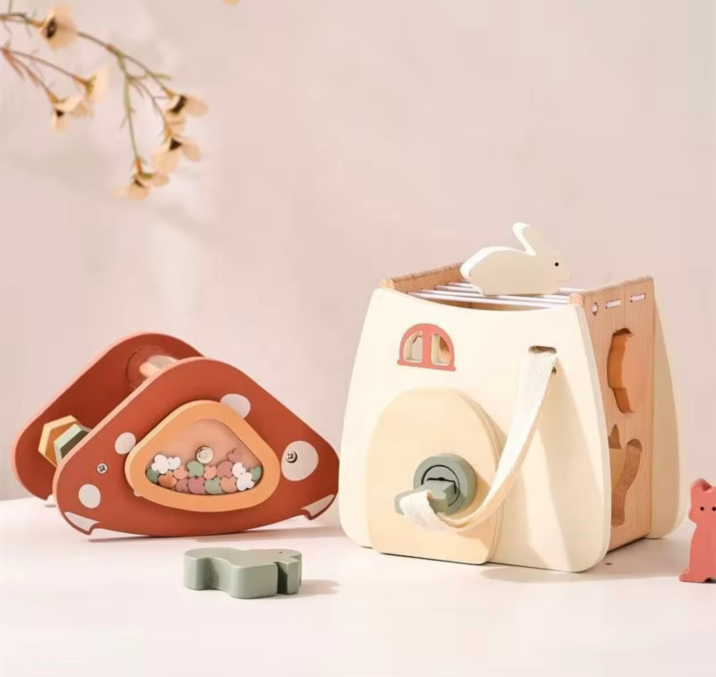 Montessori Educational Multifunction Wooden Mushroom House