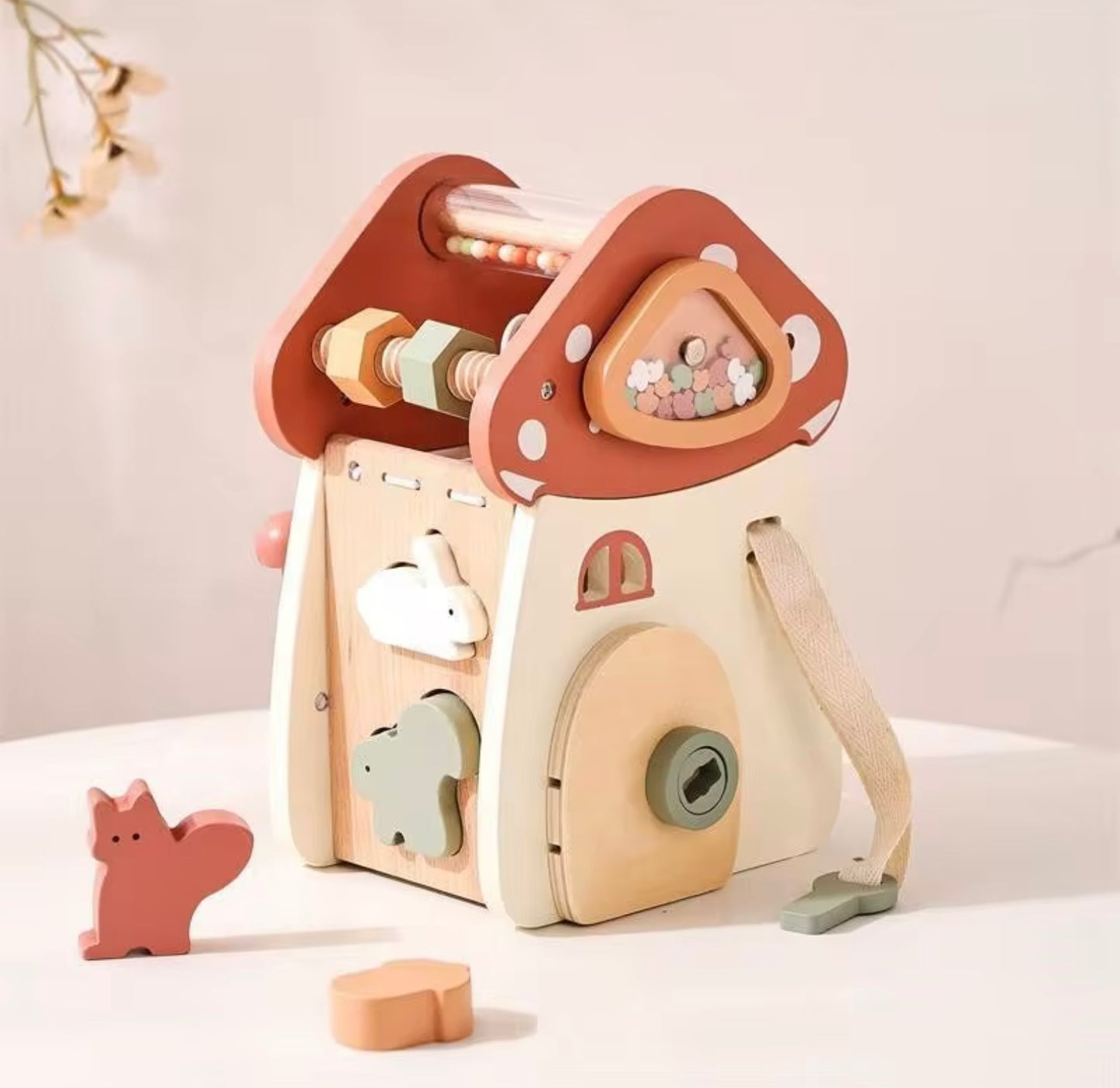 Montessori Educational Multifunction Wooden Mushroom House