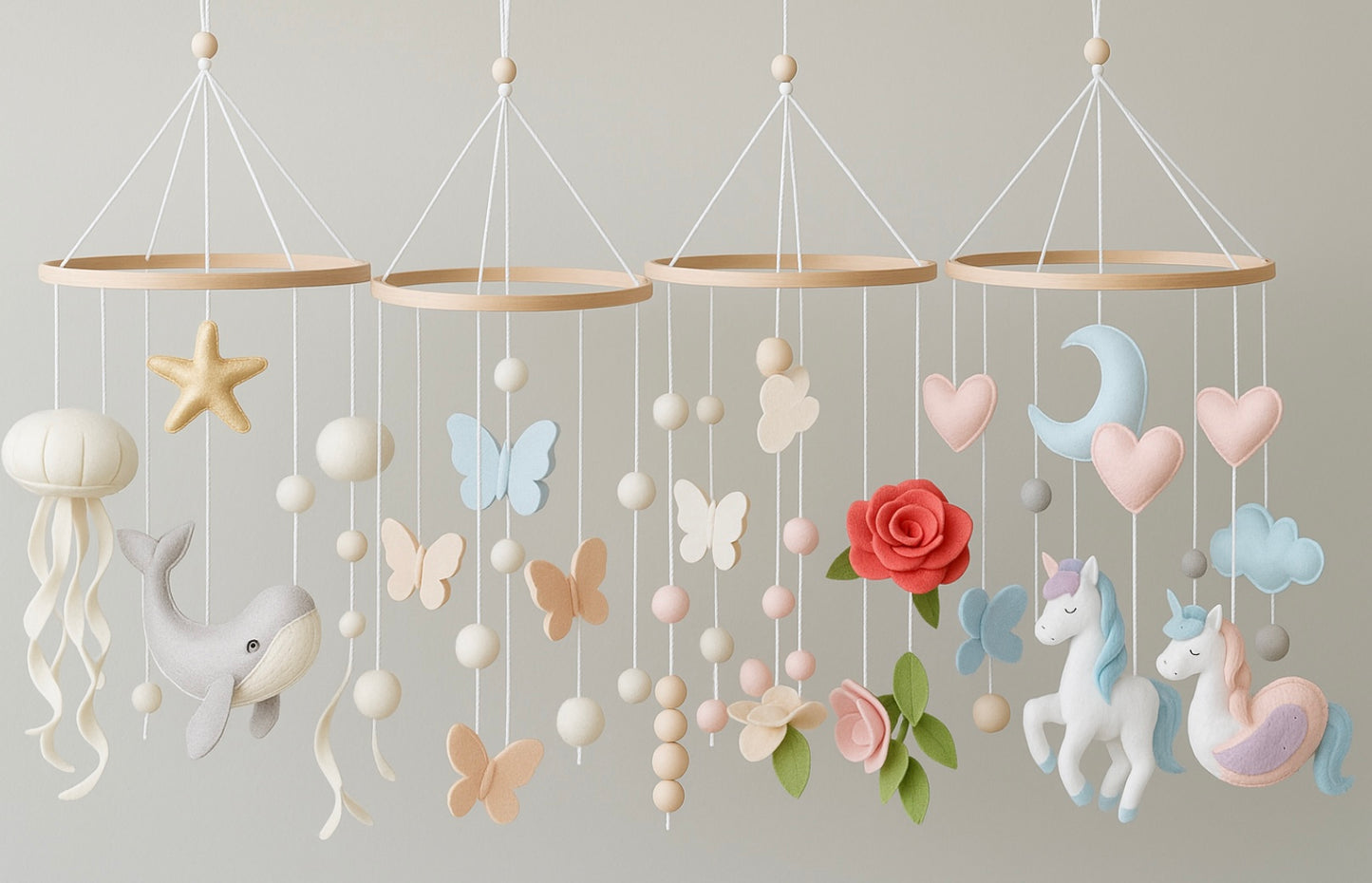 HAND CRAFTED FELT CRIB MOBILE