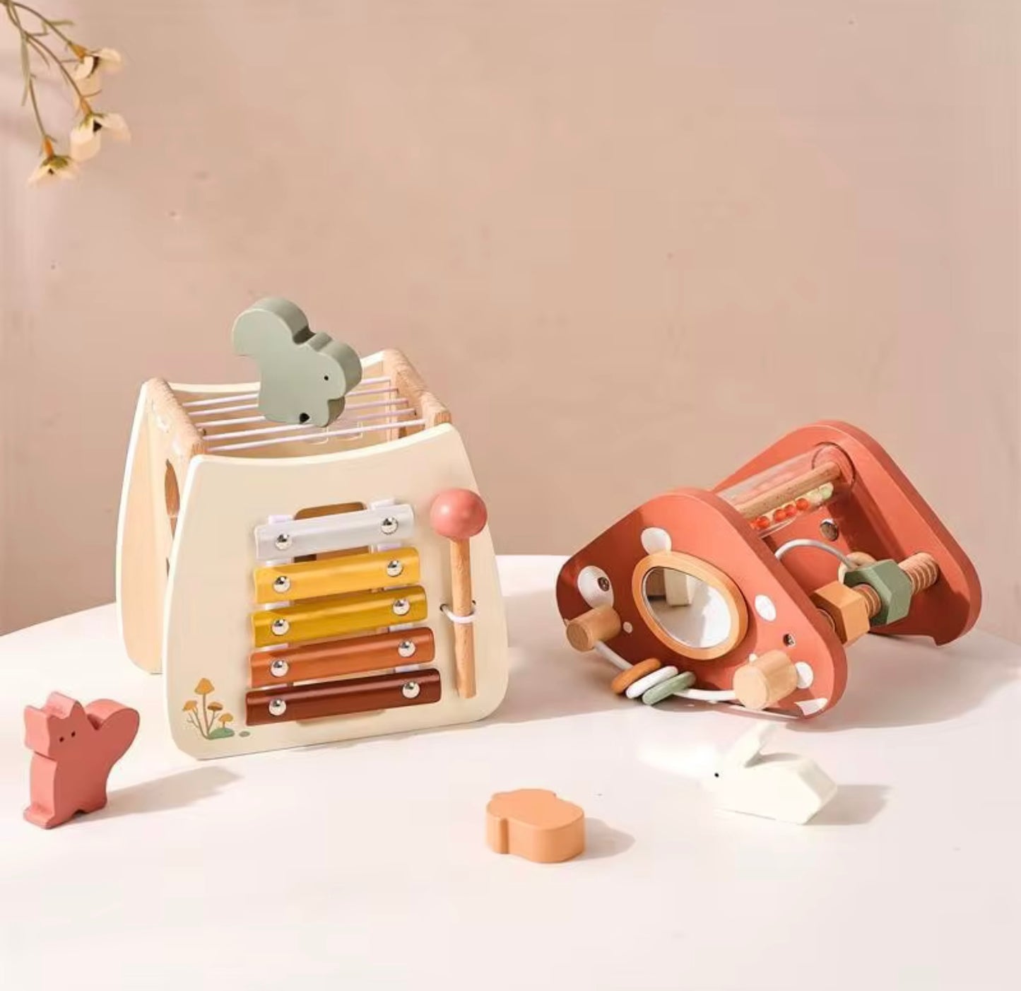 Montessori Educational Multifunction Wooden Mushroom House