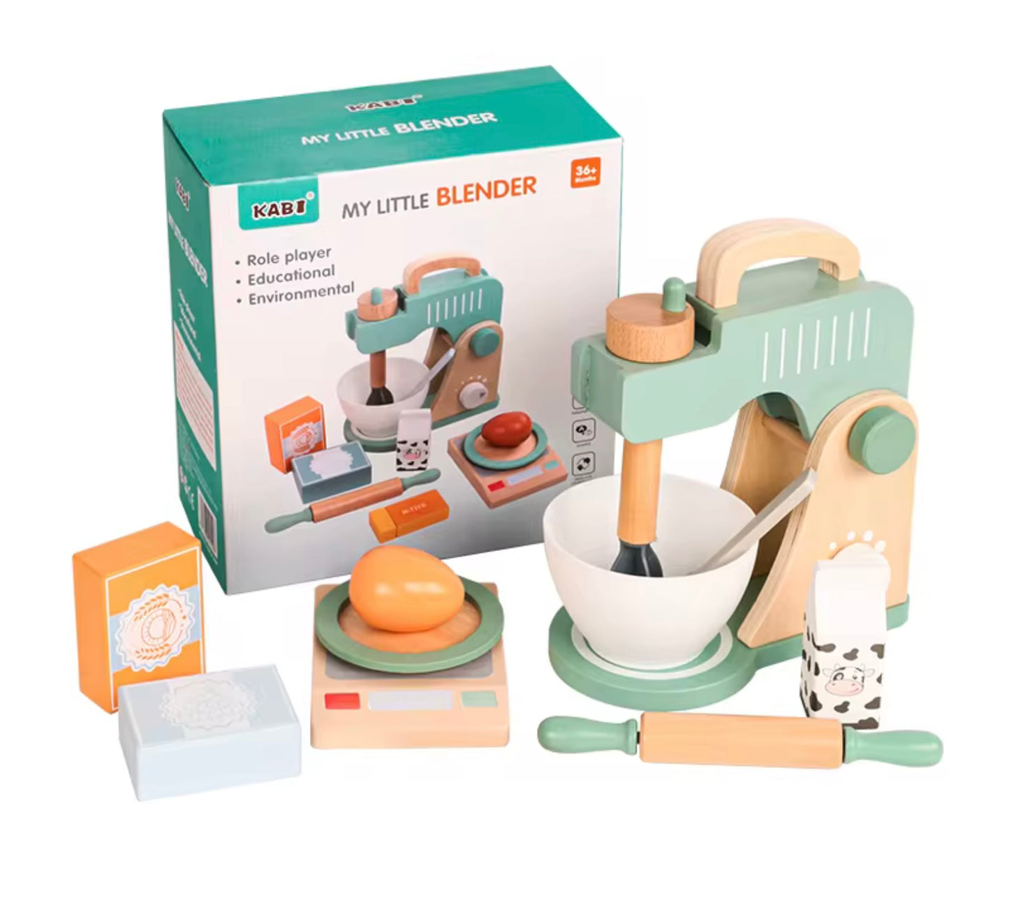 Montessori Wooden Play Kitchen Mixer