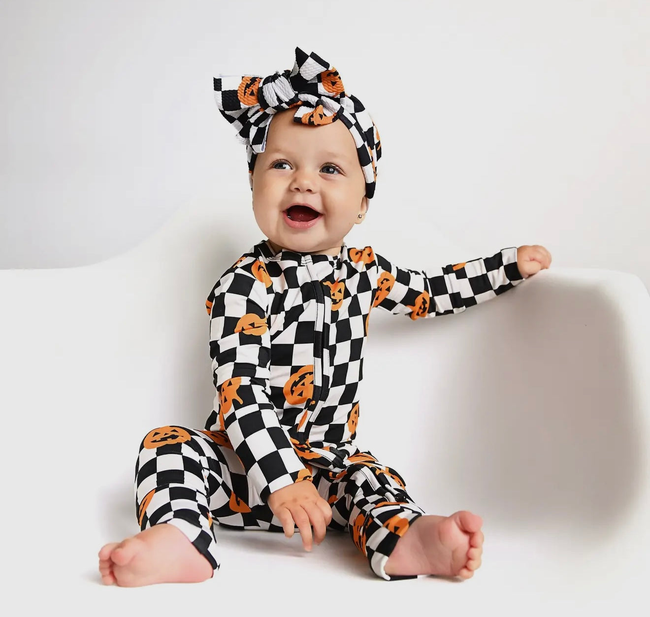 Halloween Pumpkin Baby Bamboo Two Way Zipper