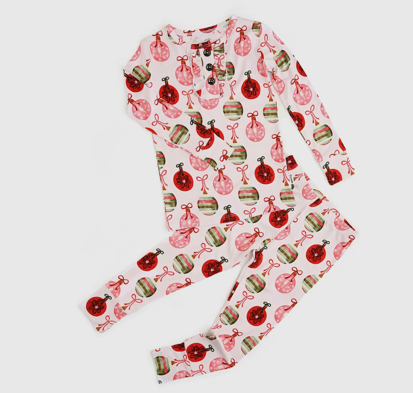 Kit Ornaments Two Piece Bamboo Christmas Pajamas -By Gigi & Max