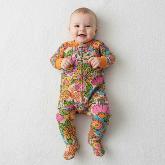 “Retro Flowers”- All Seasons Bamboo Sleepwear