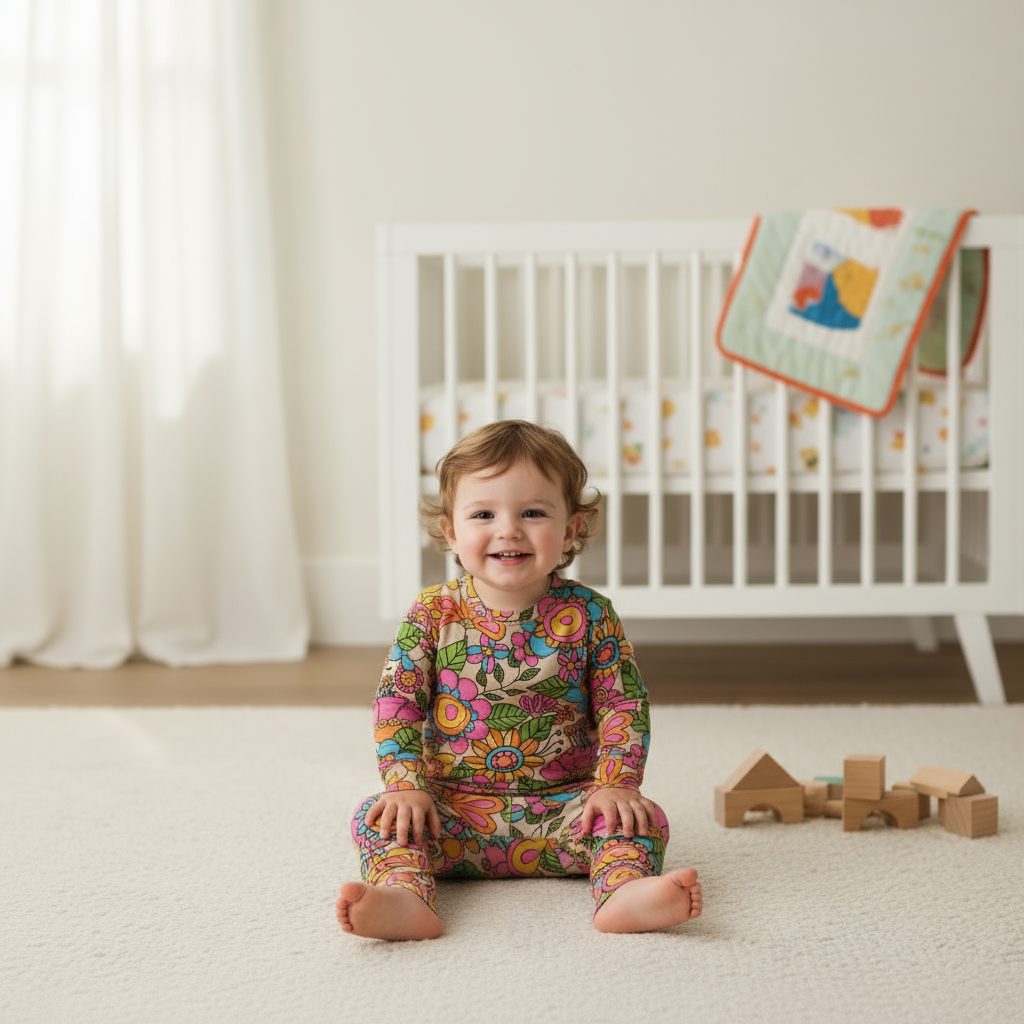 “Retro Flowers”- All Seasons Bamboo Sleepwear